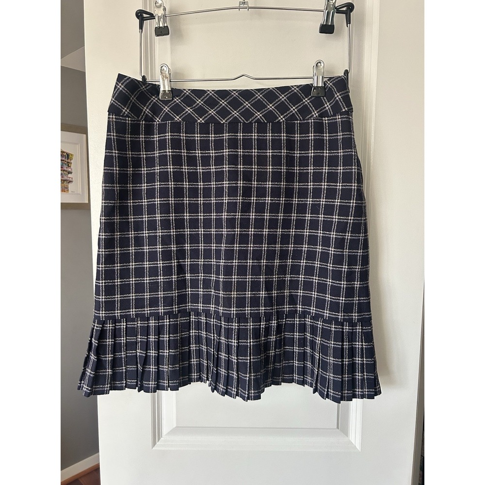 Pendleton Wool Plaid Skirt Starry Night Pleated Bottom Woven USA Size 6 Petite